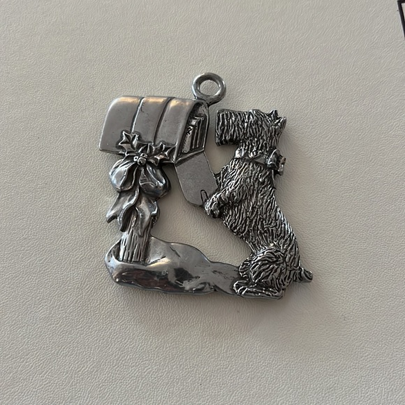 Scotty Dog Pendant christmas ornament pewter - Picture 3 of 4